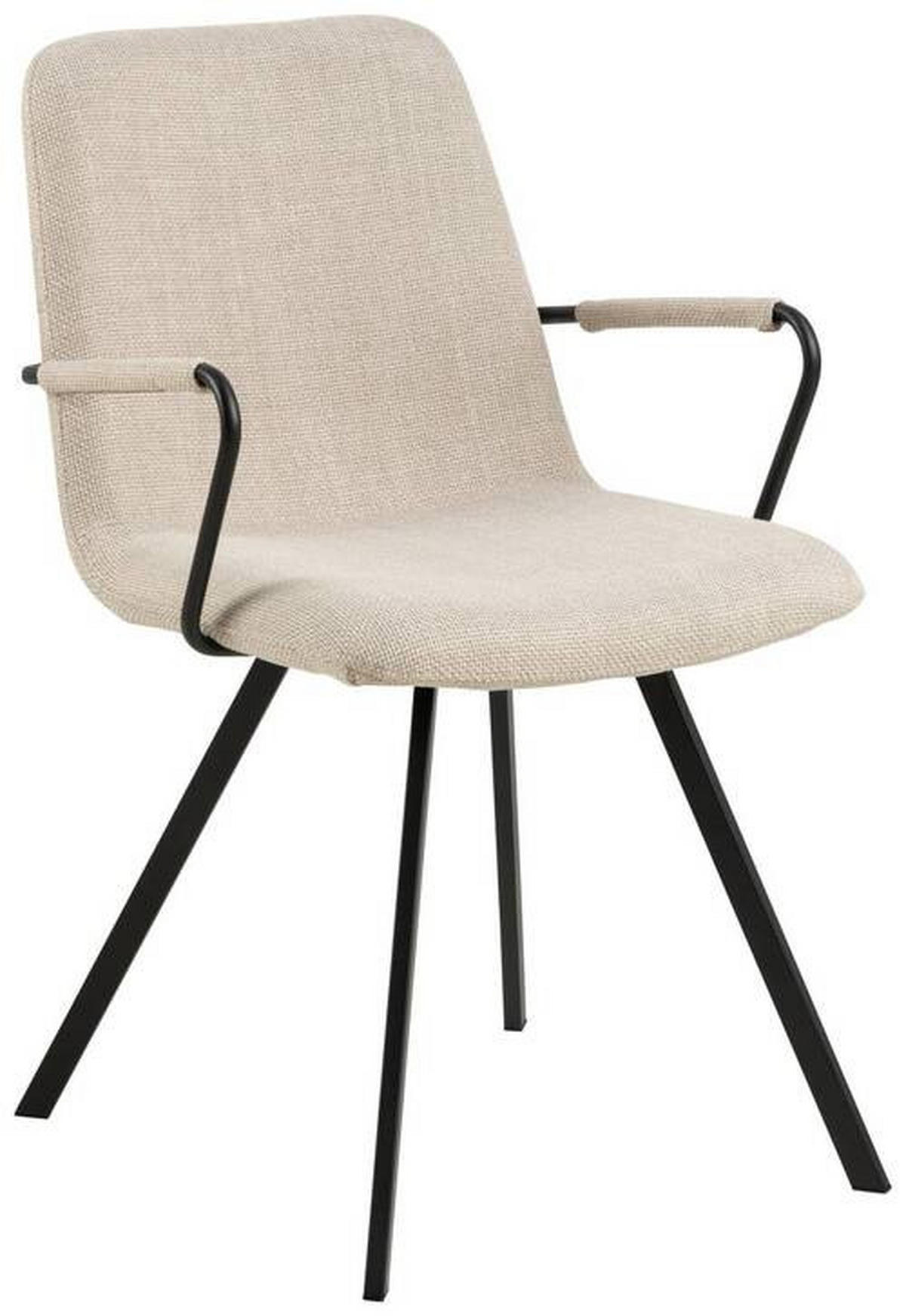 ŽIDLE S PODRUČKAMI, tkaná látka, béžová - černá/béžová, Design, kov/textil (55,5/85/50,5cm) - MID.YOU