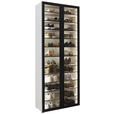 SCHUHSCHRANK  in 80/200/34 cm  - Kaschmir/Schwarz, Design, Glas/Holzwerkstoff (80/200/34cm) - Voleo