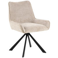 STUHL  in Stahl Chenille  - Beige/Schwarz, Trend, Textil/Metall (59/81/56cm) - MID.YOU
