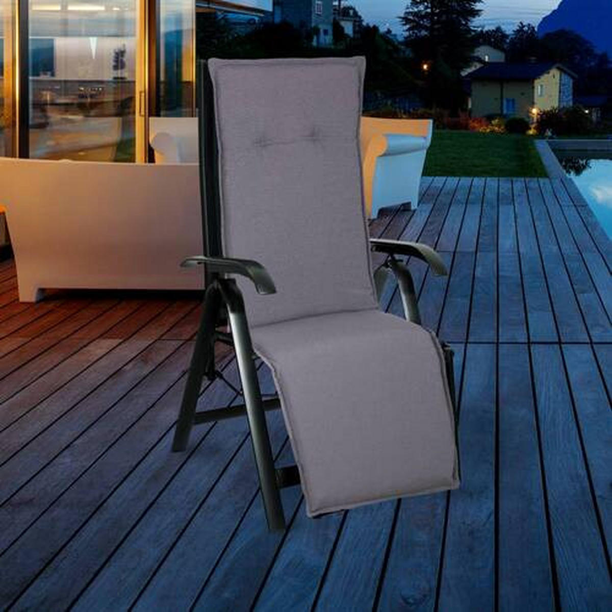 PODLOŽKA NA RELAXAČNÍ KŘESLO, 170/46/8 cm - světle šedá, Basics, textil (170/46/8cm) - Gardenson