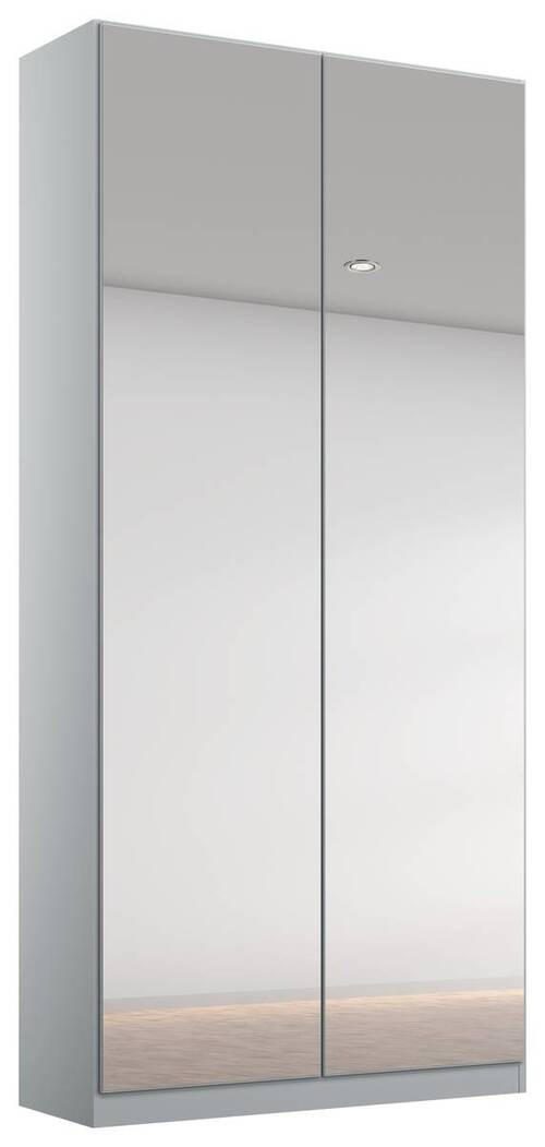 GARDEROB MED GÅNGJÄRN 91/229/54 cm 2-dörrar - aluminiumfärg/ljusgrå, Modern, trämaterial (91/229/54cm) - Rauch Möbel