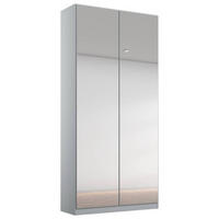 GARDEROB MED GÅNGJÄRN 91/229/54 cm 2-dörrar - aluminiumfärg/ljusgrå, Modern, trämaterial (91/229/54cm) - Rauch Möbel