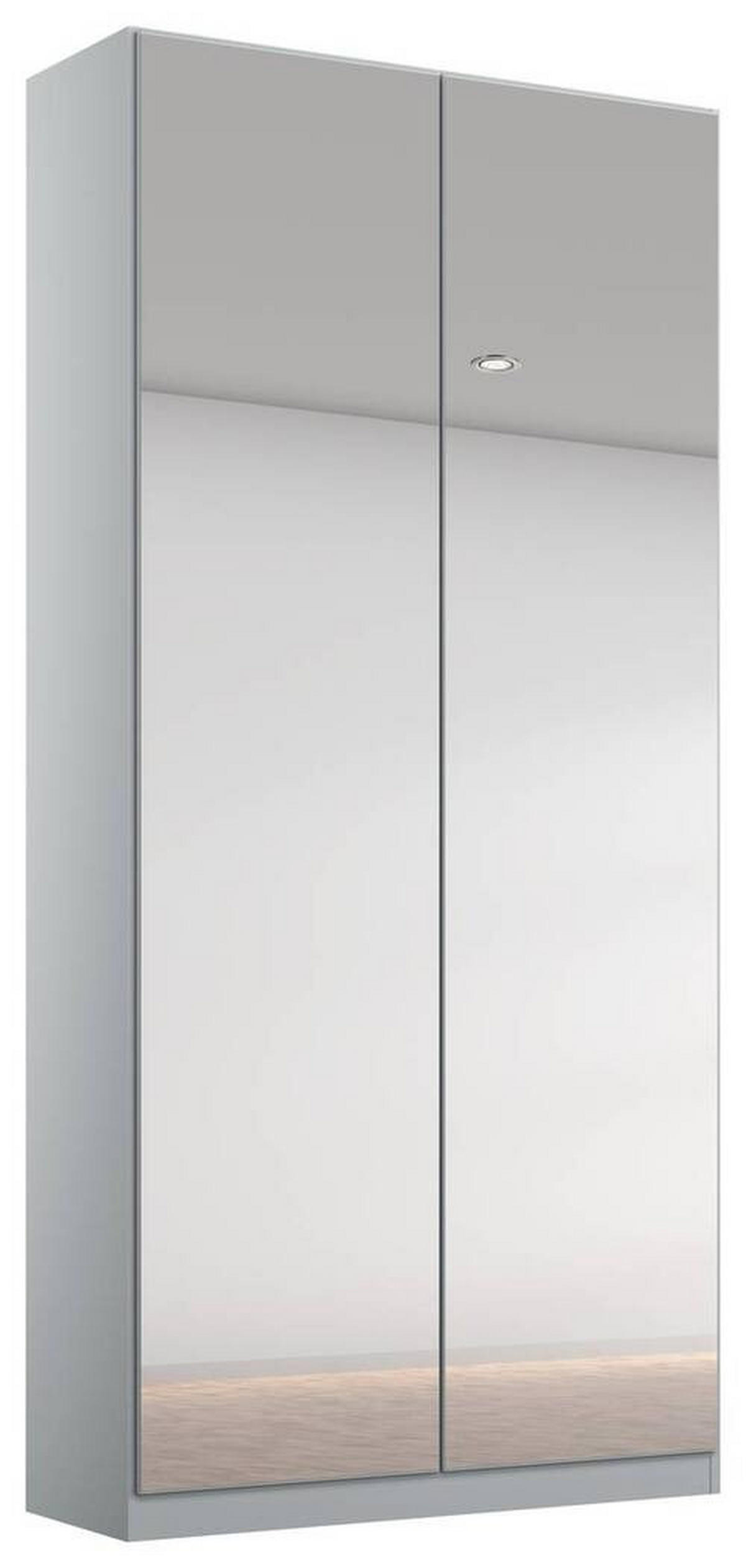 GARDEROB MED GÅNGJÄRN 91/229/54 cm 2-dörrar - aluminiumfärg/ljusgrå, Modern, trämaterial (91/229/54cm) - Rauch Möbel