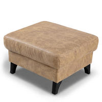 HOCKER in Textil, Leder Sandfarben  - Sandfarben, Design, Leder/Textil (70/48/60cm) - Livetastic
