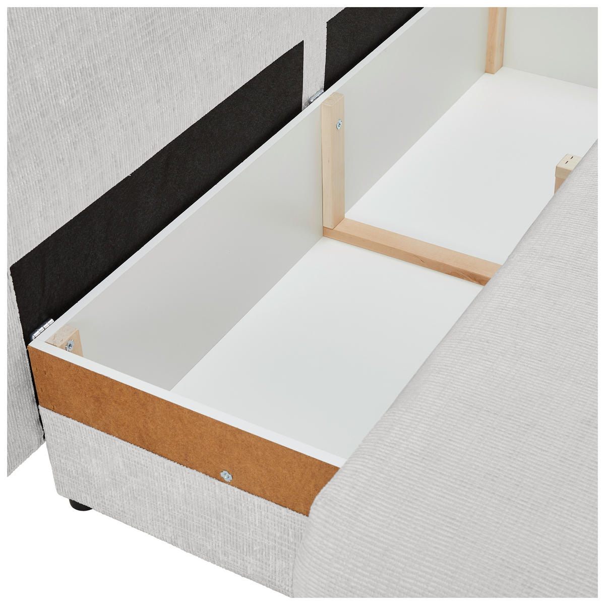 SCHLAFSOFA in Chenille Weiss  - Weiss/Schwarz, Konventionell, Holz/Textil (212/97/105cm) - MID.YOU