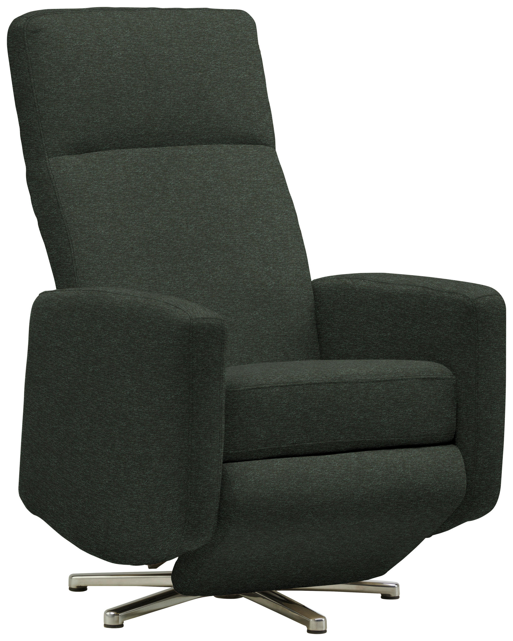 RELAXSESSEL in Textil Dunkelgrün  - Dunkelgrün/Alufarben, Design, Textil/Metall (72/109/78cm) - Sedda