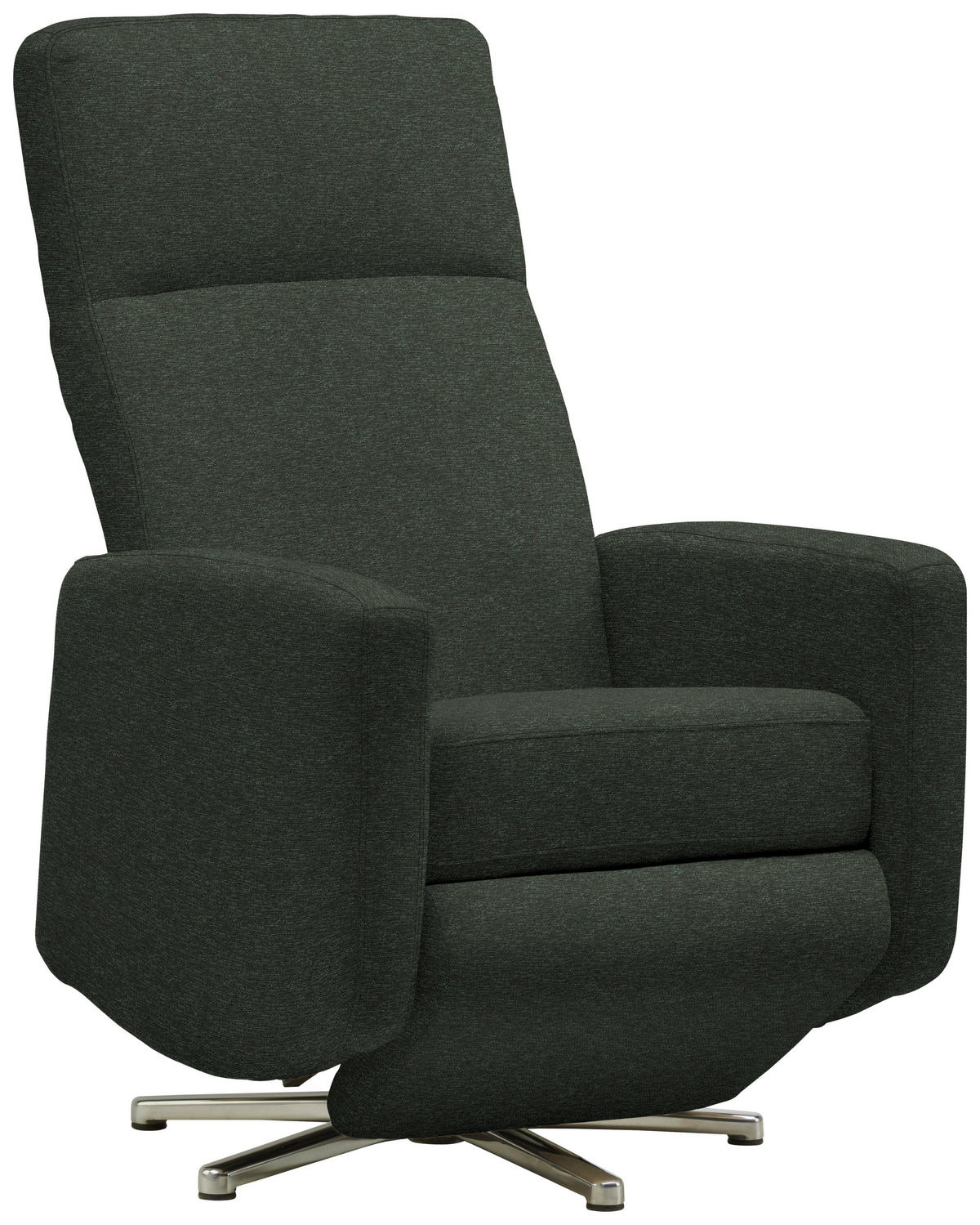 RELAXSESSEL in Textil Dunkelgrün  - Dunkelgrün/Alufarben, Design, Textil/Metall (72/109/78cm) - Sedda