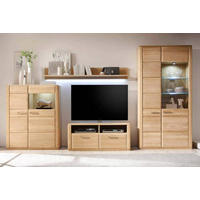 WOHNWAND  in Eichefarben  357/209/51 cm  - Eichefarben, Design, Glas/Holz (357/209/51cm) - Livetastic