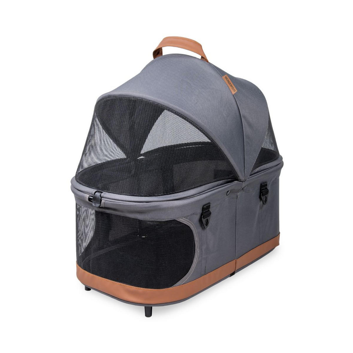 HUNDEBUGGY P2 Pet Stroller  - Schwarz/Grau, Basics, Textil/Metall (68/44/100cm) - WONDERFOLD