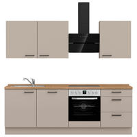 KÜCHENLEERBLOCK 240 cm   in Eichefarben, Sandfarben  - Sandfarben/Eichefarben, MODERN, Holzwerkstoff/Metall (240cm) - Nobilia