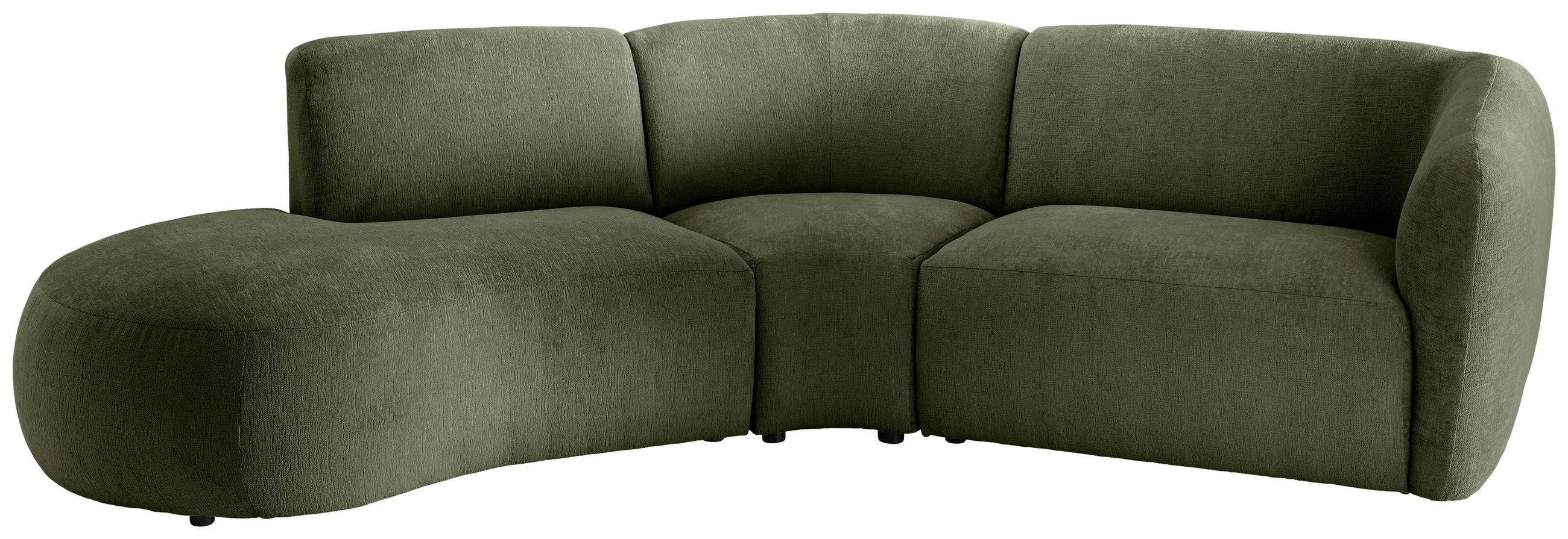 ECKSOFA  Mikrofaser Grün  - Schwarz/Grün, Modern, Kunststoff/Textil (182/276cm) - Livetastic