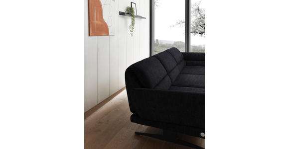 ECKSOFA  in Flachgewebe Schwarz  279-327/176-217 cm  - Schwarz, Design, Textil/Metall (279-327/176-217cm) - Dieter Knoll