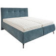 POLSTERBETT 180/200 cm,  in Blau, Bettkasten, Lattenroste, Matratzen, H2 + H3 = mittel + fest  - Blau/Anthrazit, Design, Holz/Textil (180/200cm) - Voleo
