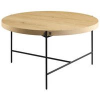 COUCHTISCH JUSTB! Wildeiche furniert 83/83/43 cm rund Anthrazit, Eichefarben  - Eichefarben/Anthrazit, Design, Holz/Metall (83/83/43cm) - Musterring