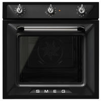 EINBAUBACKOFEN SF6905N1  - Schwarz, ROMANTIK / LANDHAUS, Metall (59,7/59,2/54,8cm) - SMEG