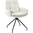 ARMLEHNSTUHL  Stoffauswahl, Typenauswahl, Sitzfläche 360° drehbar, Gestellauswahl Cord  - Schwarz/Weiß, Design, Textil/Metall (63/90/69cm) - Johann Jakob