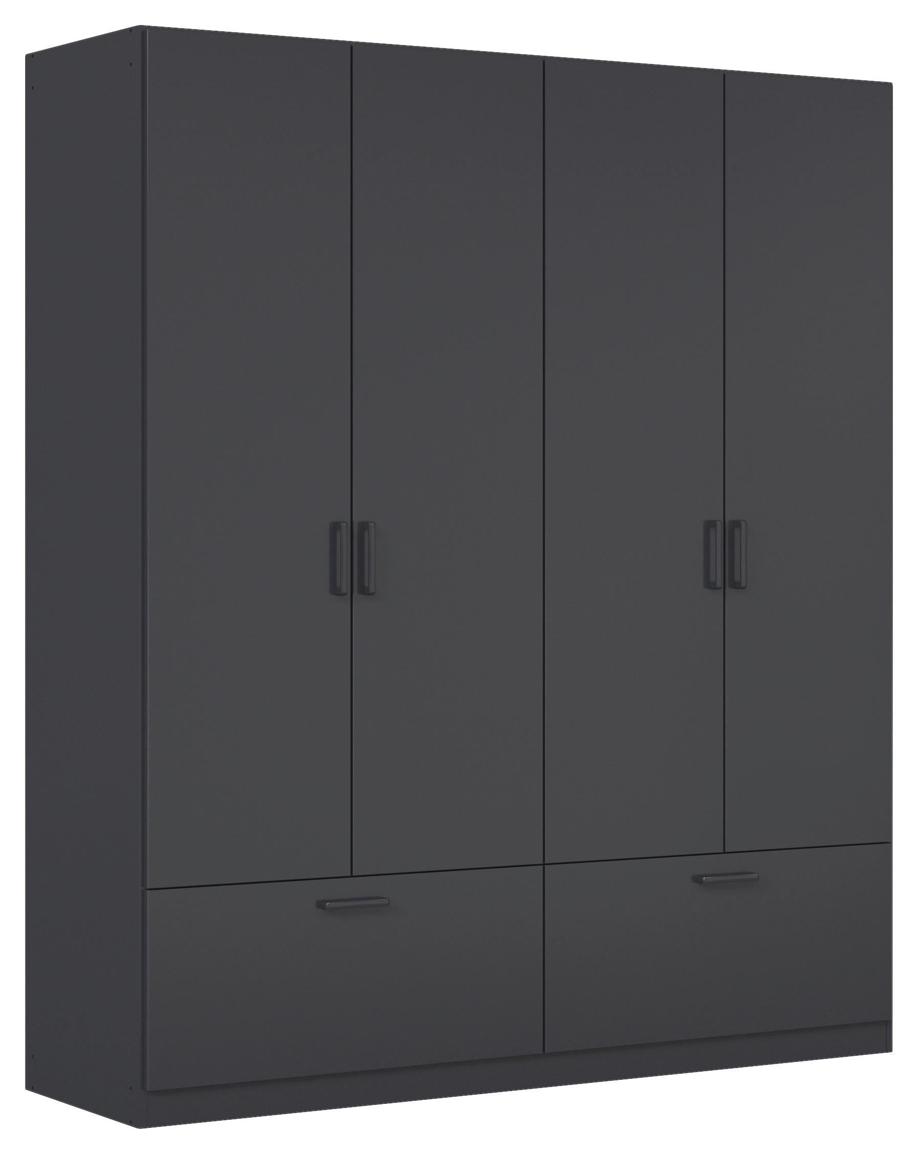 KLEIDERSCHRANK 181/210/54 cm,  in Grau, 4-türig  - Grau, Basics, Holzwerkstoff/Metall (181/210/54cm) - Rauch Möbel