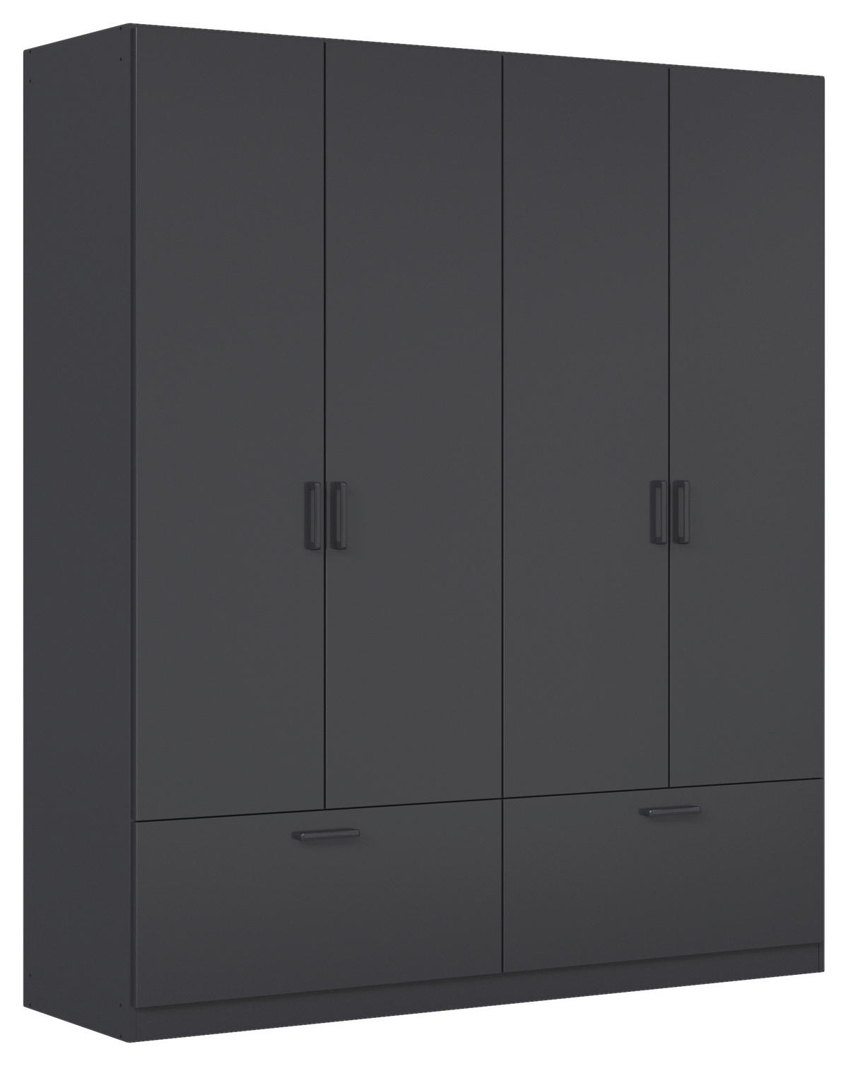 KLEIDERSCHRANK 181/210/54 cm,  in Grau, 4-türig  - Grau, Basics, Holzwerkstoff/Metall (181/210/54cm) - Rauch Möbel