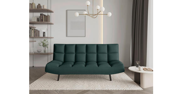 SCHLAFSOFA  in Mikrofaser Dunkelgrün  - Dunkelgrün/Schwarz, KONVENTIONELL, Holz/Textil (197/85/92cm) - Carryhome