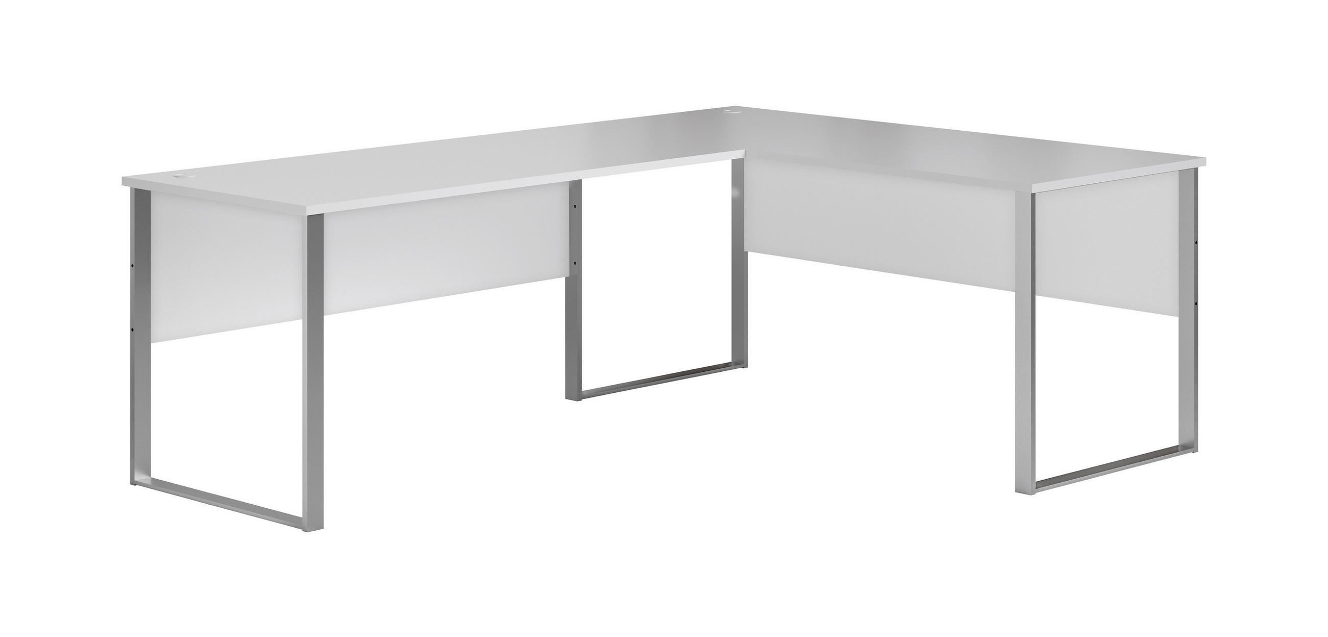 ECKSCHREIBTISCH 170+223/77/73 cm  in Hellgrau  - Hellgrau/Alufarben, Design, Holzwerkstoff/Metall (170+223/77/73cm) - MID.YOU