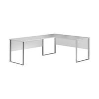 ECKSCHREIBTISCH 170+223/77/73 cm  in Hellgrau  - Hellgrau/Alufarben, Design, Holzwerkstoff/Metall (170+223/77/73cm) - MID.YOU