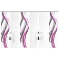 FLÄCHENVORHANG  6 Stück  blickdicht  60/260 cm   - Pink/Weiß, Design, Textil (60/260cm)