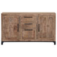 SIDEBOARD  in 140/80/40 cm  - Schwarz/Naturfarben, Design, Holz/Metall (140/80/40cm) - Landscape