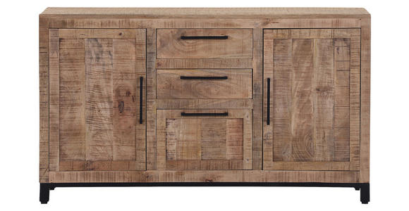 SIDEBOARD  in 140/80/40 cm  - Schwarz/Naturfarben, Design, Holz/Metall (140/80/40cm) - Landscape