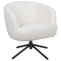 SESSEL Teddystoff Weiß    - Schwarz/Weiß, Design, Textil/Metall (74/74/72cm) - Cantus