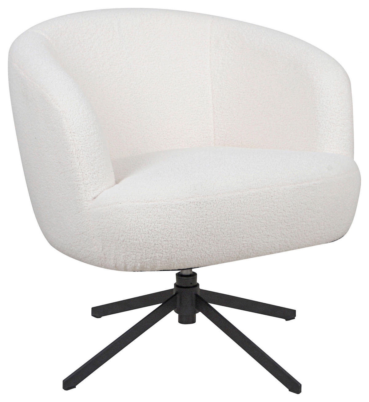 SESSEL Teddystoff Weiß    - Schwarz/Weiß, Design, Textil/Metall (74/74/72cm) - Cantus