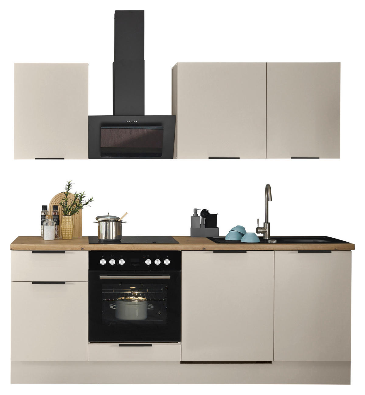 KÜCHENLEERBLOCK   in Kaschmir  - Kaschmir/Schwarz, Basics, Holzwerkstoff/Metall (220/211/60cm) - Carryhome