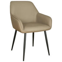ARMLEHNSTUHL    Echtleder  Braun  - Schwarz/Braun, Design, Leder/Metall (56/82,5/61,5cm) - Stylife