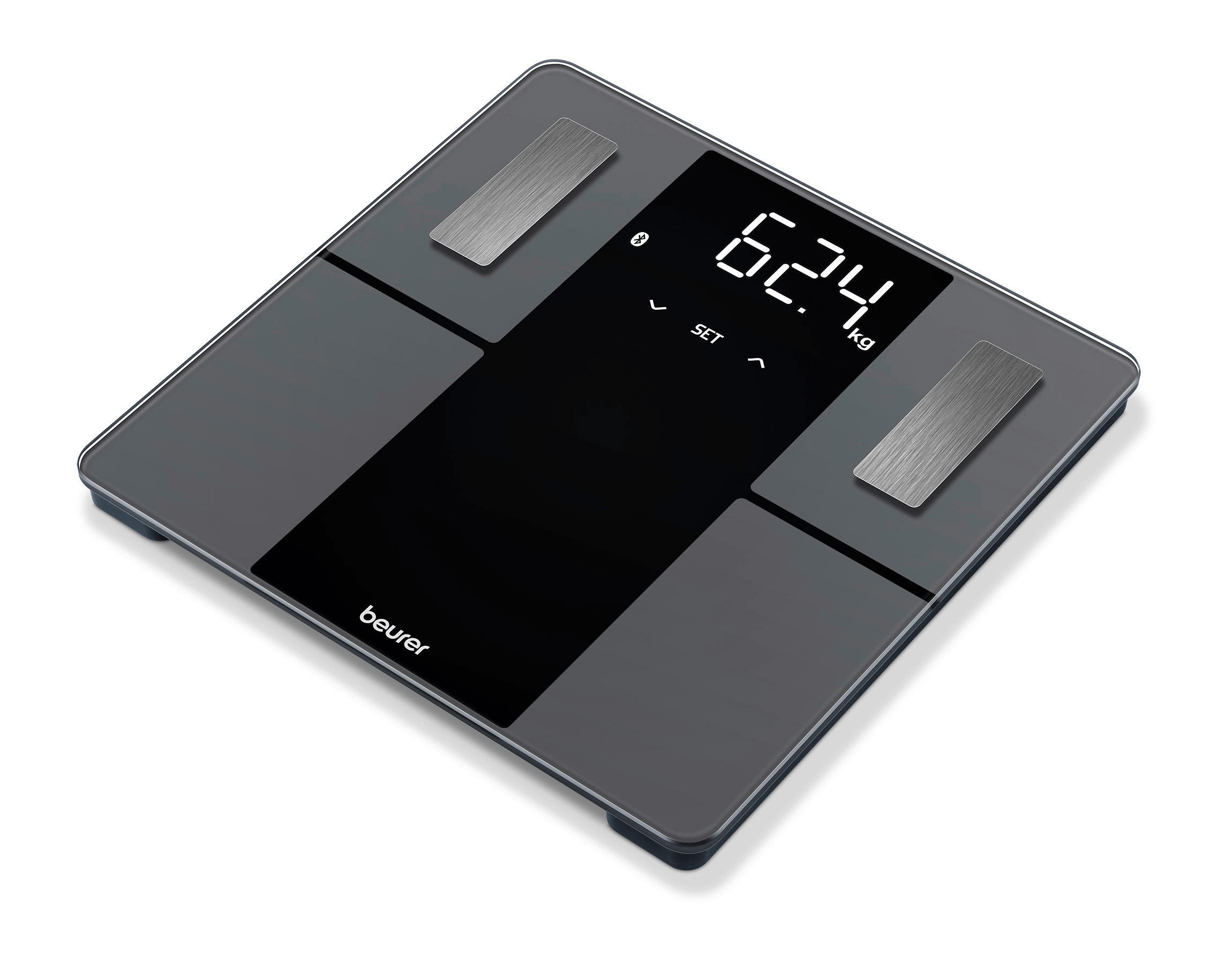 KÖRPERANALYSEWAAGE - Schwarz/Grau, Basics, Glas (4.1/32/32.9cm) - Beurer