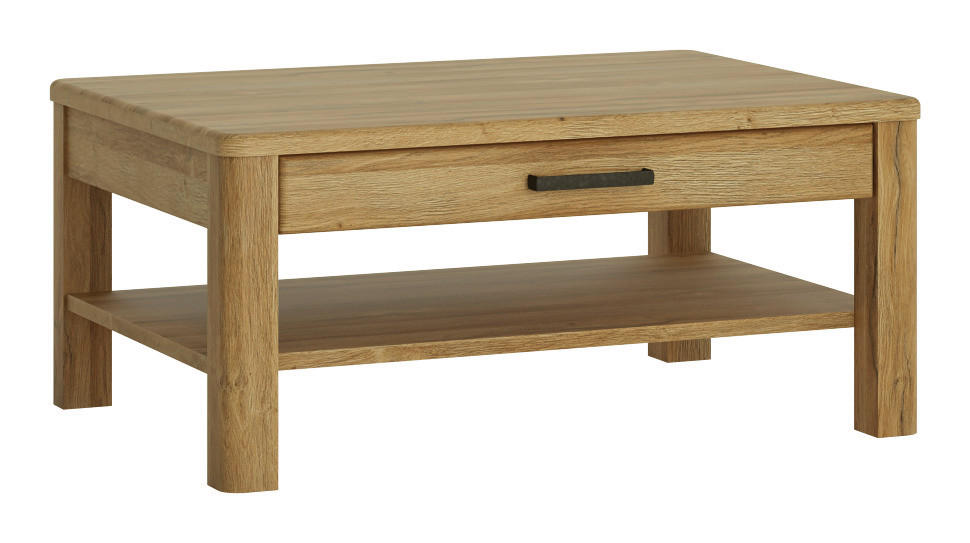 KLUBSKA MIZA, 100/45,6/75 cm barve hrasta - barve kroma/barve hrasta, Design, umetna masa/leseni material (100/45,6/75cm) - Landscape