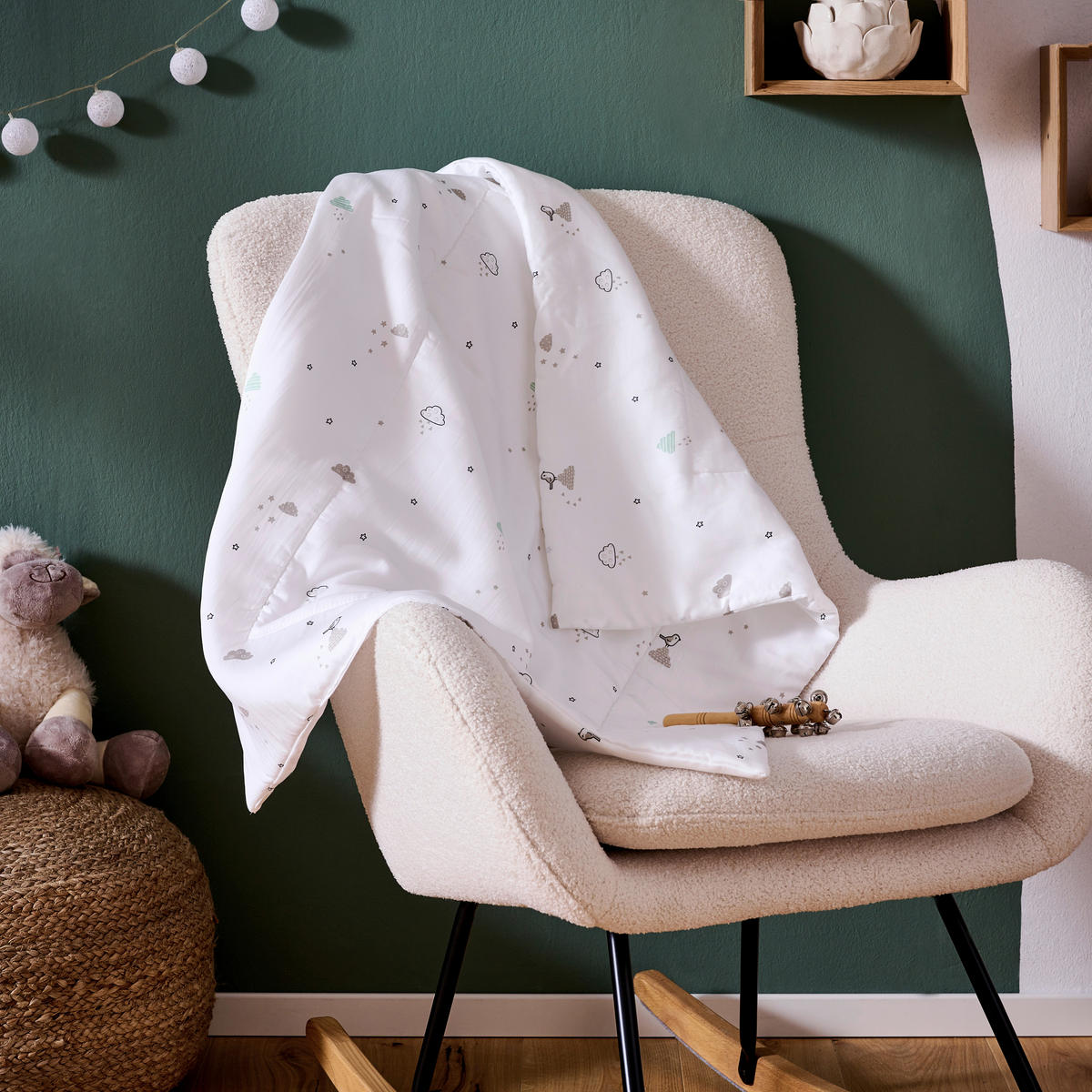 SCHMUSEDECKE Modern Clouds  75/100 cm  - Grün, Trend, Textil (75/100cm) - Patinio