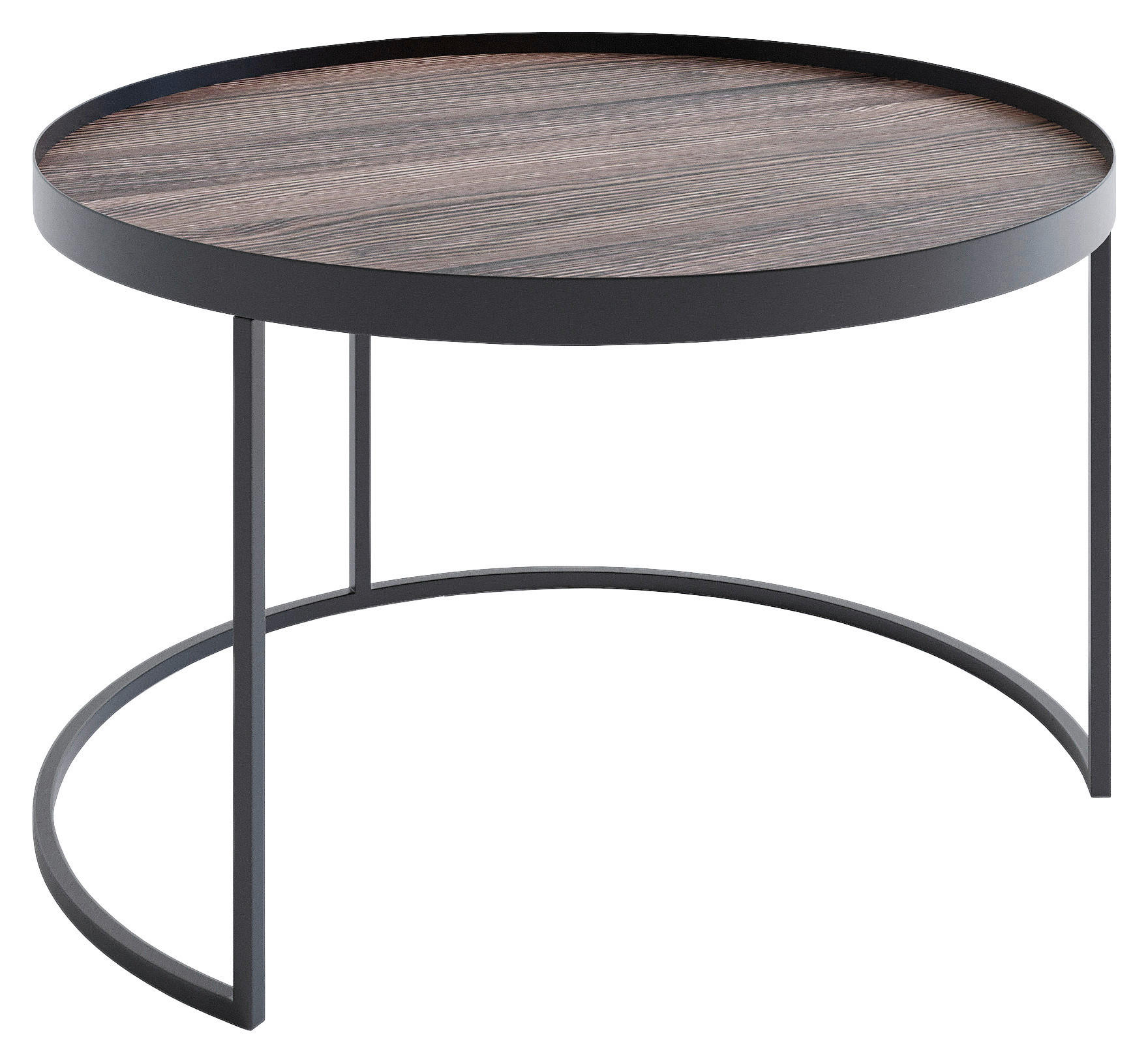 COUCHTISCH Eiche massiv 38/38/54 cm rund Schwarz, Eichefarben  - Eichefarben/Schwarz, Design, Holz/Metall (38/38/54cm) - Novel