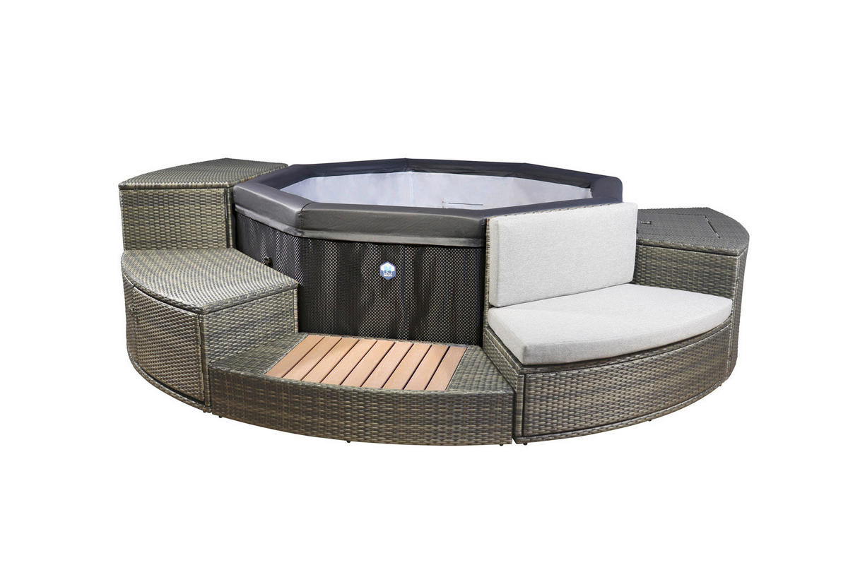 WHIRLPOOL NETSPA OCTOPUS 290/73 cm  - Schwarz, Basics, Leder/Kunststoff (290/73cm)