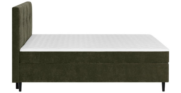 BOXBETT 180/200 cm in Khaki - Khaki/Schwarz, KONVENTIONELL, Holz/Textil (180/200cm) - Carryhome