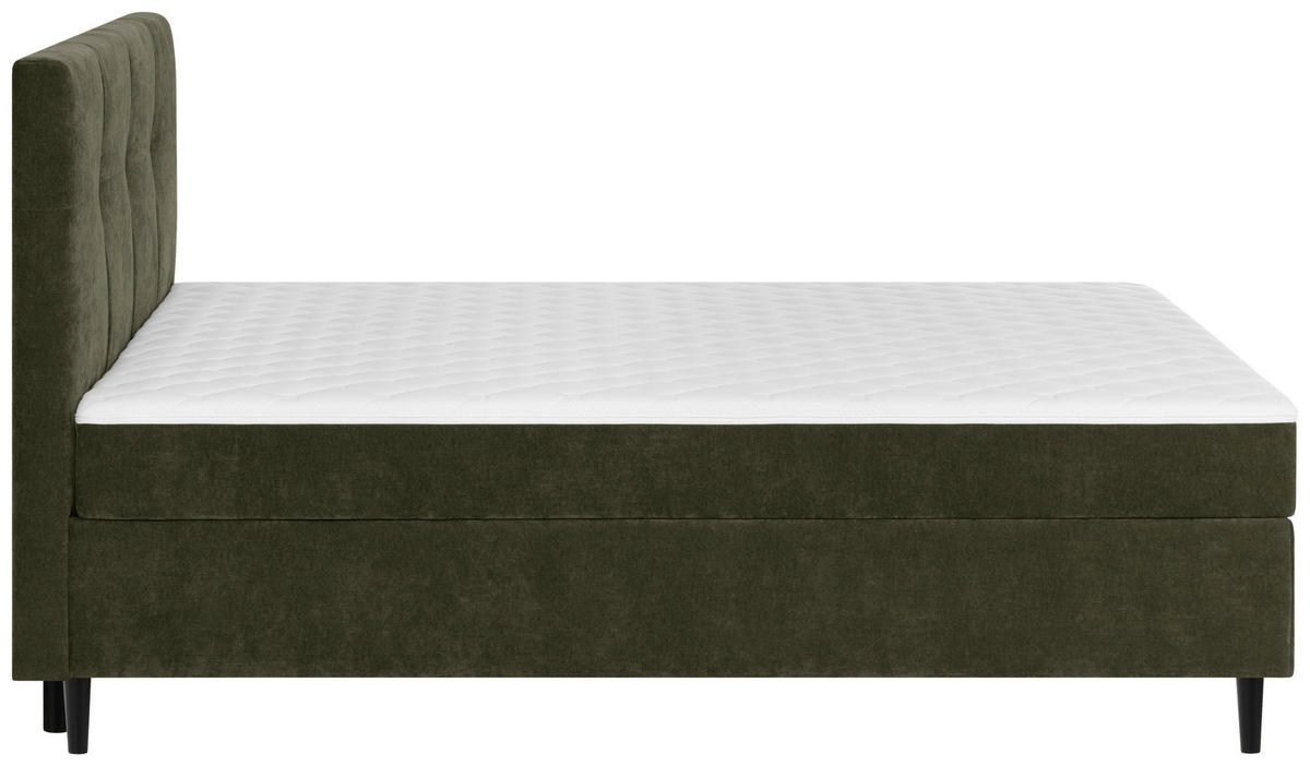 BOXBETT 140/200 cm  in Khaki  - Khaki/Schwarz, KONVENTIONELL, Holz/Textil (140/200cm) - Welnova
