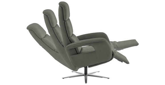 RELAXSESSEL in Leder Dunkelgrau  - Edelstahlfarben/Dunkelgrau, Design, Leder/Metall (76/119/86cm) - Dieter Knoll