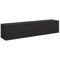 LOWBOARD  180,3/37,6/37,4 cm  individuell planbar, hängend, in verschiedenen Größen erhältlich, in verschiedenen Holzdekoren erhältlich  - Schwarz, Design, Holzwerkstoff (180,3/37,6/37,4cm) - Celina Home