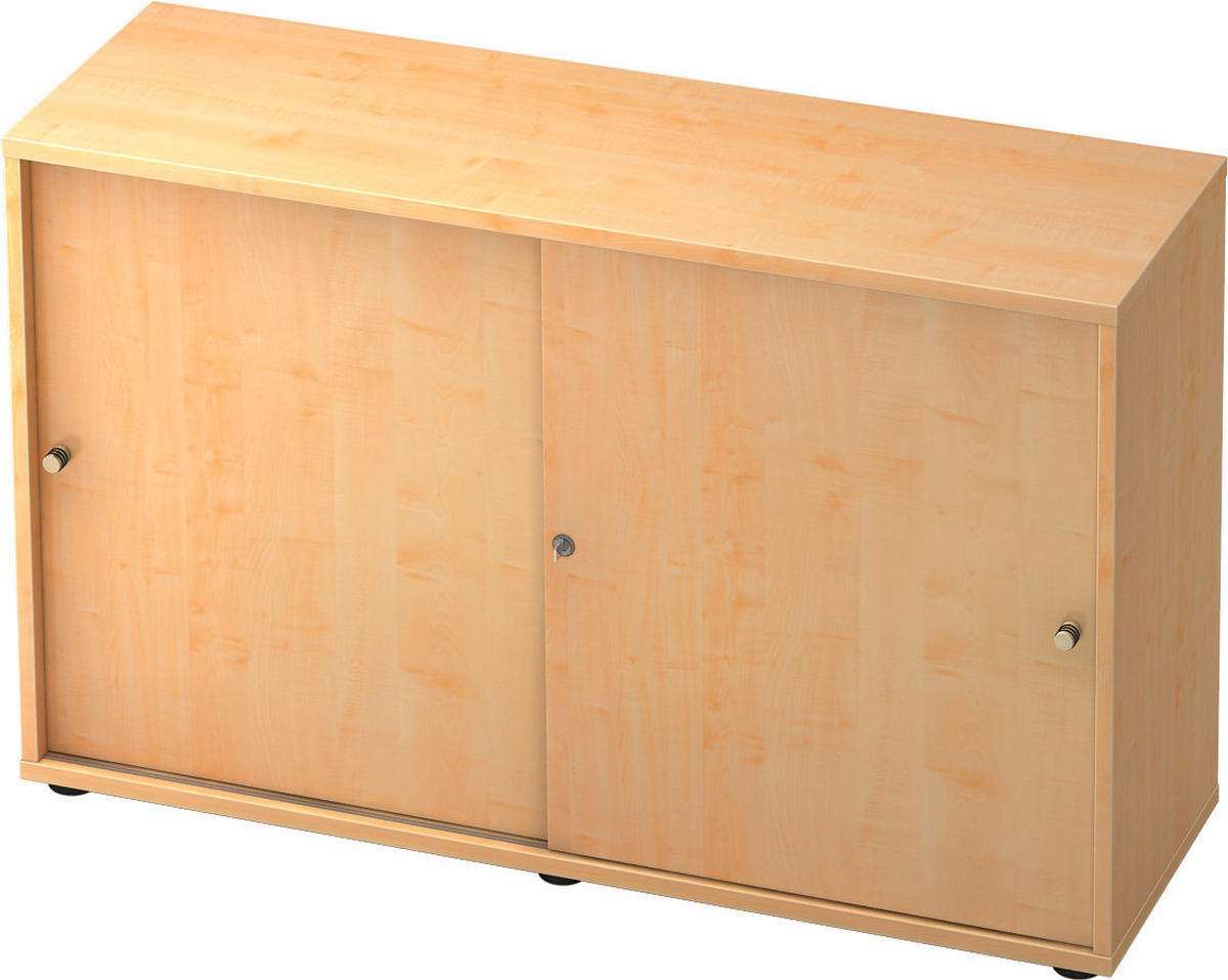 KOMMODE  in 120/74,8/40 cm  - Silberfarben/Ahornfarben, KONVENTIONELL, Holzwerkstoff/Metall (120/74,8/40cm) - Venda