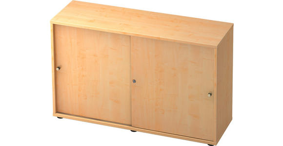 KOMMODE , 120/74,8/40 cm,  - Silberfarben/Ahornfarben, KONVENTIONELL, Holzwerkstoff/Metall (120/74,8/40cm) - Venda