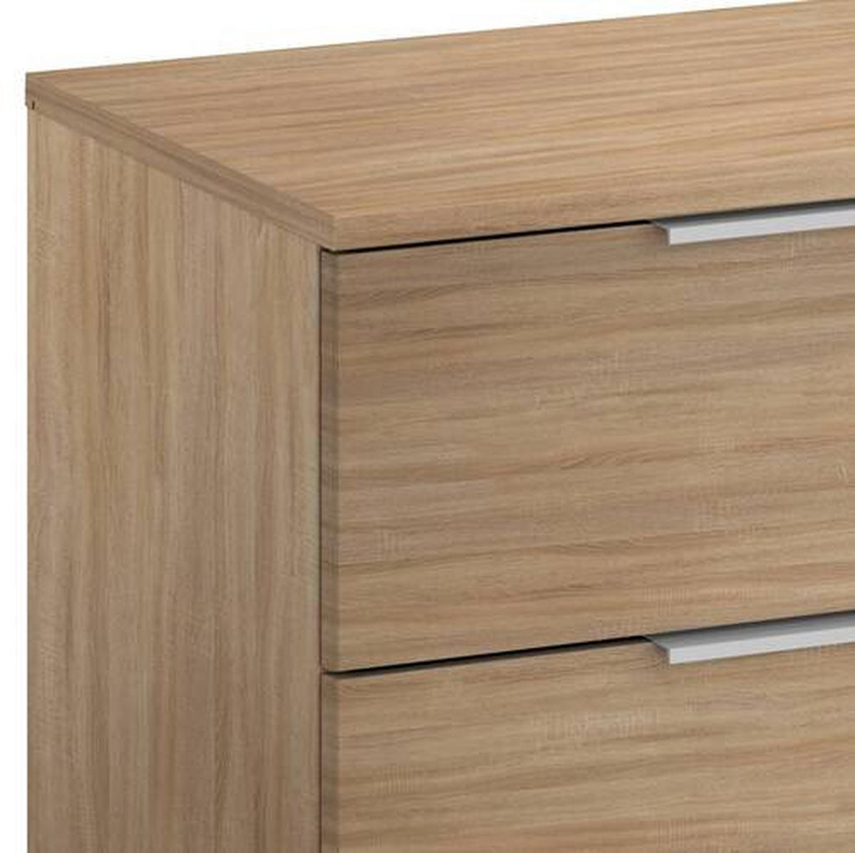 NOČNA OMARICA, hrast sonoma  - barve aluminija/hrast sonoma, Moderno, leseni material (47/43/42cm) - Rauch Möbel