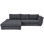 ECKSOFA in Flachgewebe Graphitfarben  174/306 cm  - Silberfarben/Graphitfarben, Design, Textil/Metall (174/306cm) - Carryhome