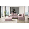 ECKSOFA in Velours Altrosa  - Schwarz/Altrosa, Design, Kunststoff/Textil (326/236cm) - Xora