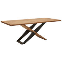 ESSTISCH in Holz, Metall 200/100/77 cm  - Eichefarben/Schwarz, Design, Holz/Metall (200/100/77cm) - Valnatura
