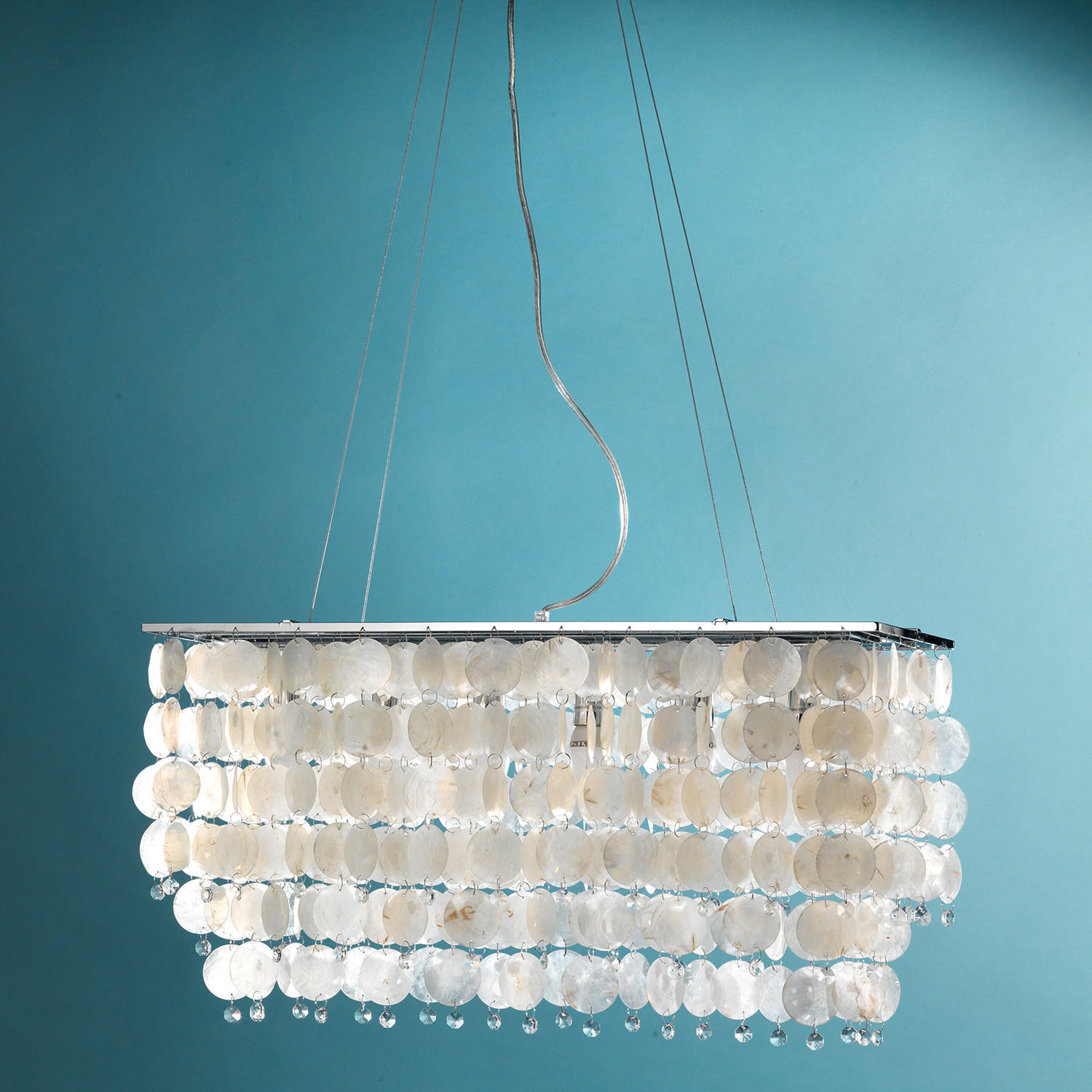 PENDELLEUCHTE 70/40/110 cm   - Chromfarben/Perlmutt, Basics, Naturmaterialien/Metall (70/40/110cm)