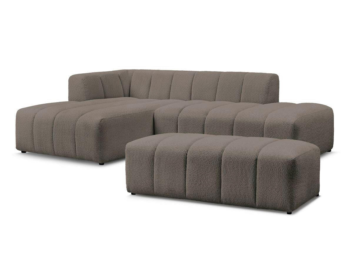 ECKSOFA  ANNECY Taupe Bouclé  - Taupe/Schwarz, MODERN, Kunststoff/Textil (170/262cm)