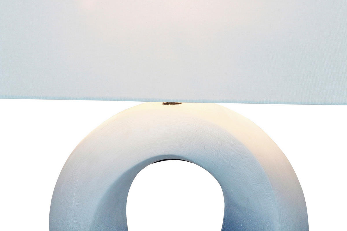 TISCHLEUCHTE 31/55/15 cm   - Blau/Elfenbein, Design, Keramik/Textil (31/55/15cm) - P & B